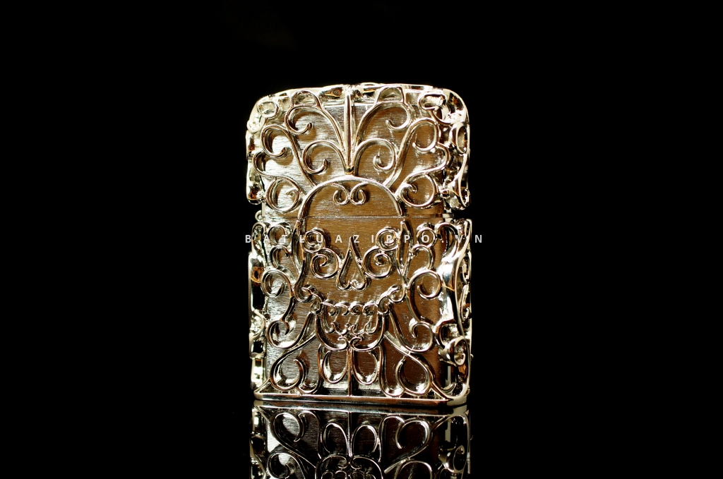 Bật lửa zippo chính hãng áo giáp bạc rỗng Skull Jacket Skull Thanatos