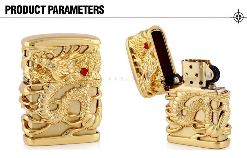 Bật lửa Zippo chính hng rồng vàng quấn xung quanh