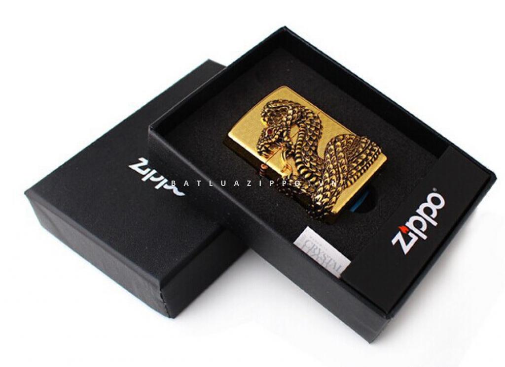 Bật lửa Zippo vàng bao phủ Thanh xà quấn quanh