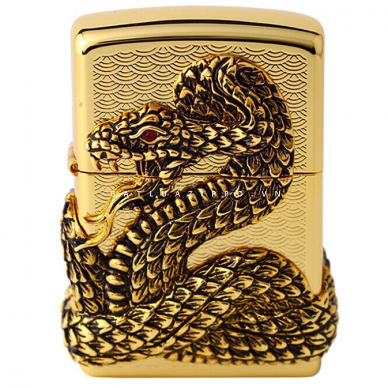 Bật lửa Zippo vàng bao phủ Thanh xà quấn quanh