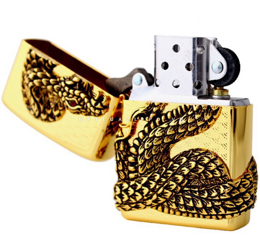 Bật lửa Zippo vàng bao phủ Thanh xà quấn quanh