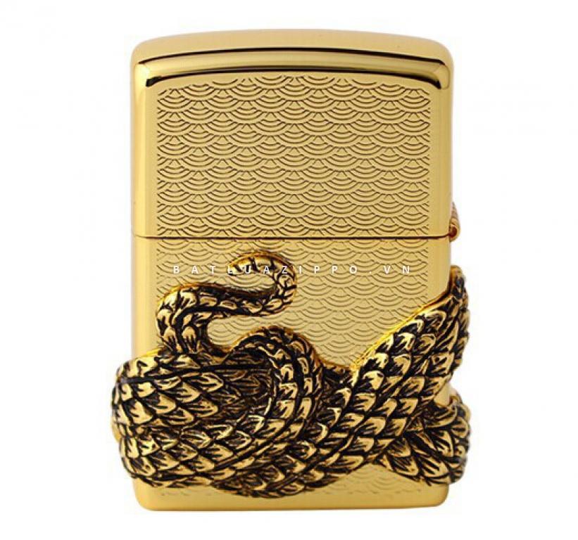 Bật lửa Zippo vàng bao phủ Thanh xà quấn quanh