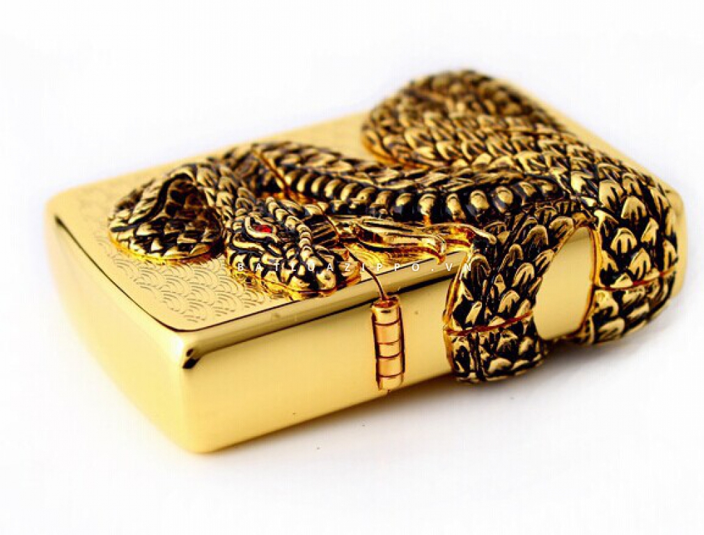Bật lửa Zippo vàng bao phủ Thanh xà quấn quanh