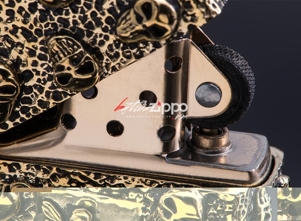 Bật lửa Zippo chính hãng Skeleton Gold Angel Wings