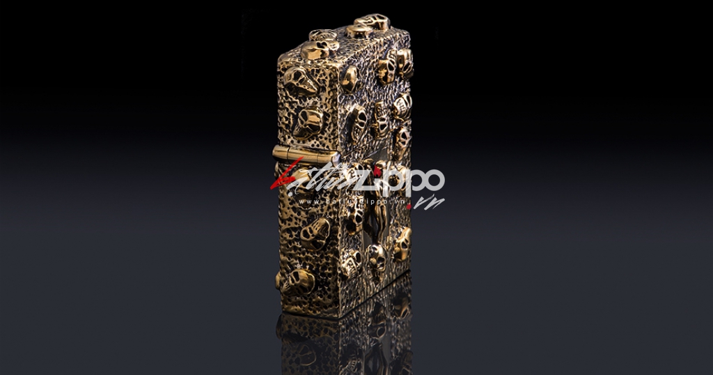 Bật lửa Zippo chính hãng Skeleton Gold Angel Wings