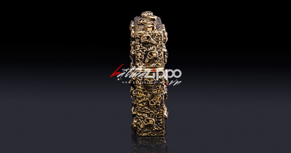 Bật lửa Zippo chính hãng Skeleton Gold Angel Wings