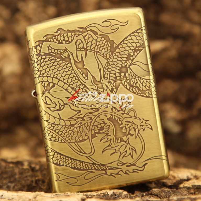 Bật lửa Zippo chính hãng khắc rồng quấn quanh dũng mãnh