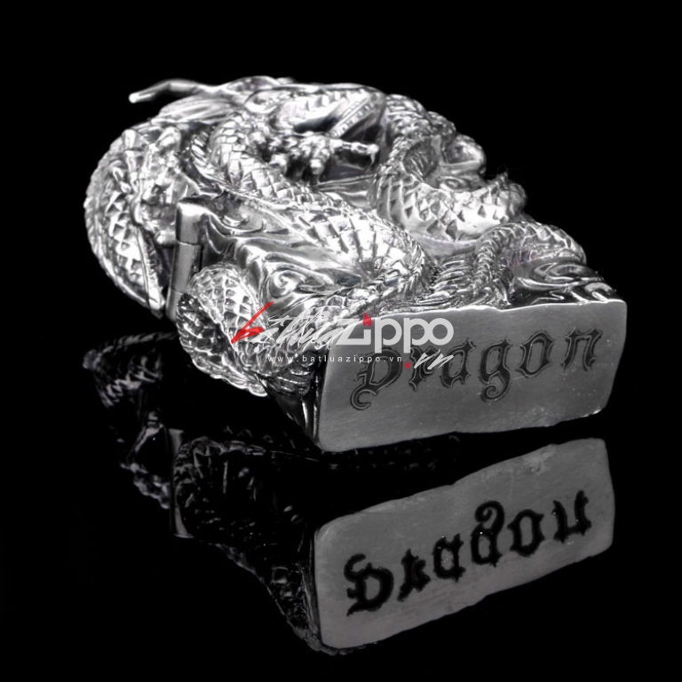 Bật lửa Zippo chính hãng Rồng quấn quanh mắt ngọc tím tinh xảo
