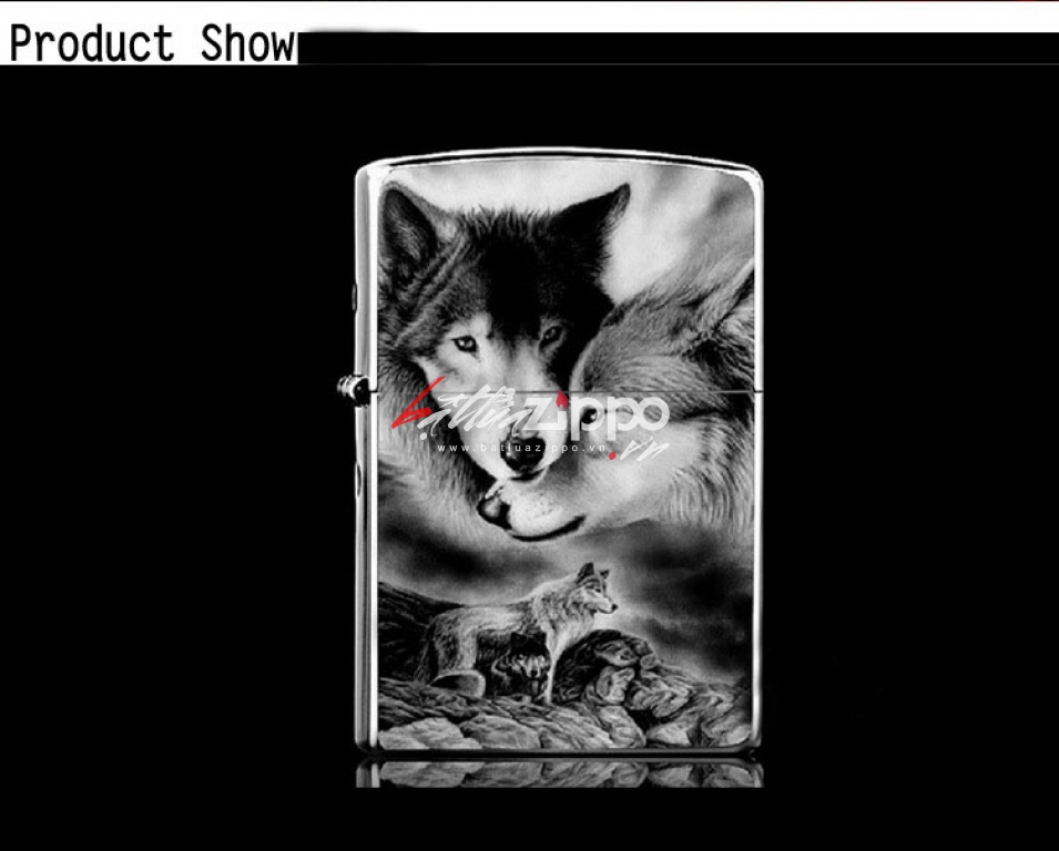 Bật lửa Zippo chính hãng cặp đôi Sói dũng mãnh