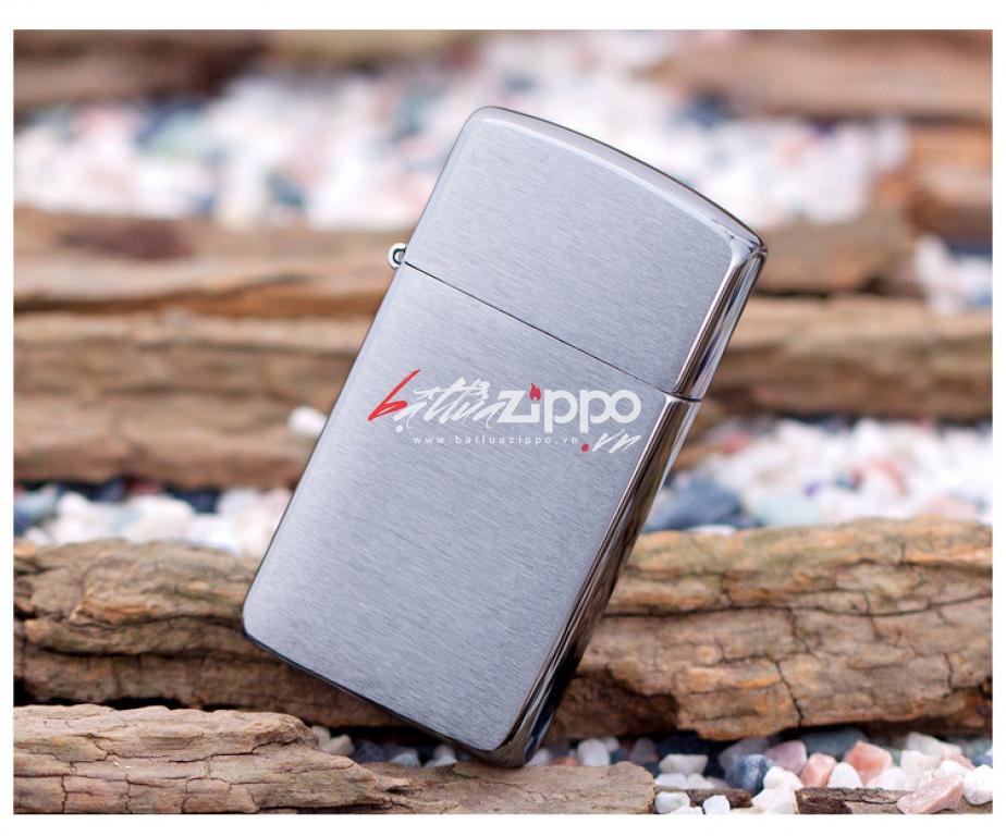 Bật Lửa Zippo Bản Nhỏ Mạ Chome Xước Vân Ngang - SKU 1600 – Zippo Slim Brushed Chrome