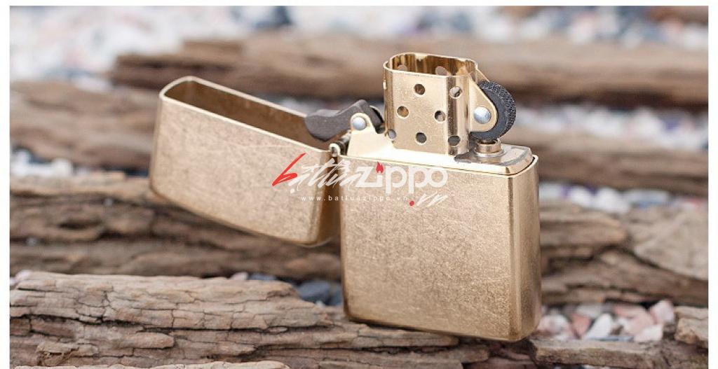 Bật Lửa Zippo Đồng Vàng Xi Xước Bụi - SKU 207G – Zippo Gold Dust