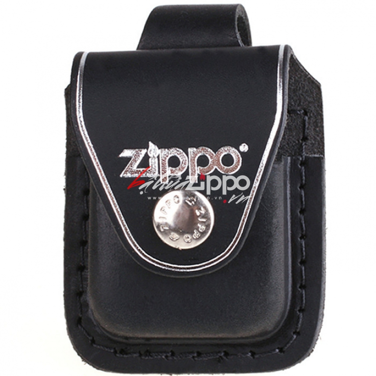 Túi đựng Zippo chất liệu da bò móc khoá luồn