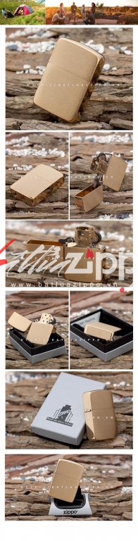 Bật Lửa Zippo 1941B Đồng Vàng Xước Vân Ngang - SKU 1941B – Zippo 1941 Replica Brushed Brass