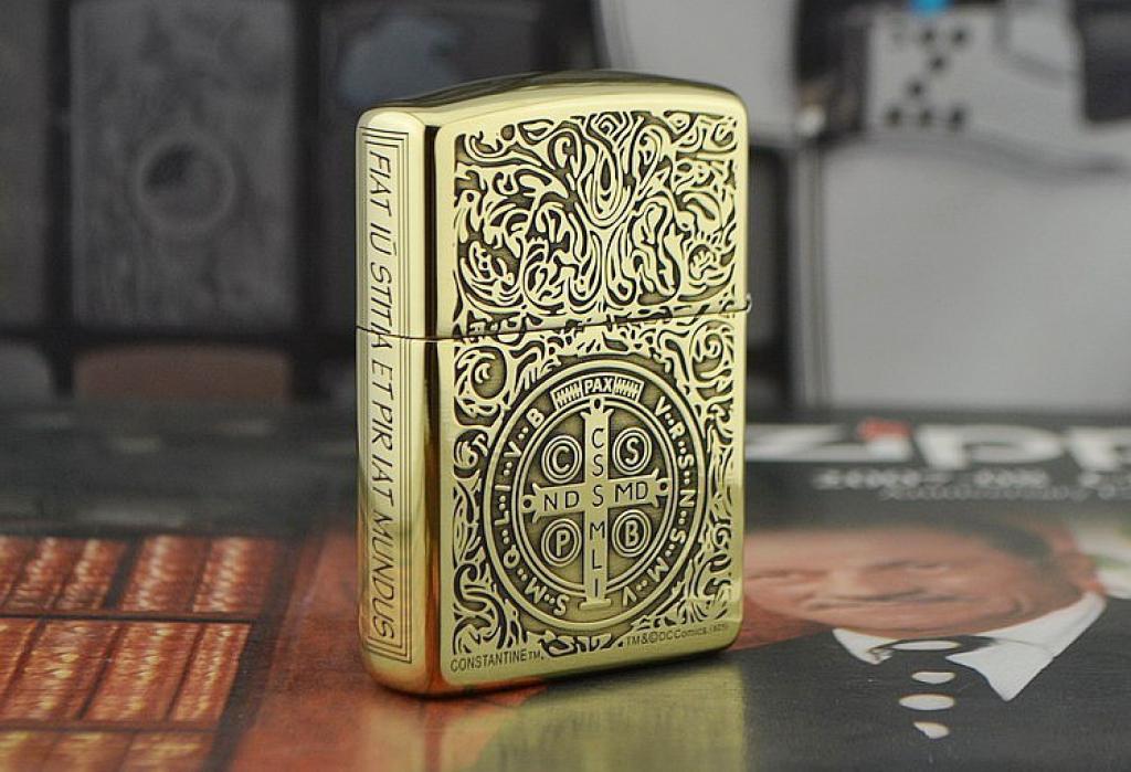 Zippo Chính Hãng Đồng Bóng Khắc Konstantin