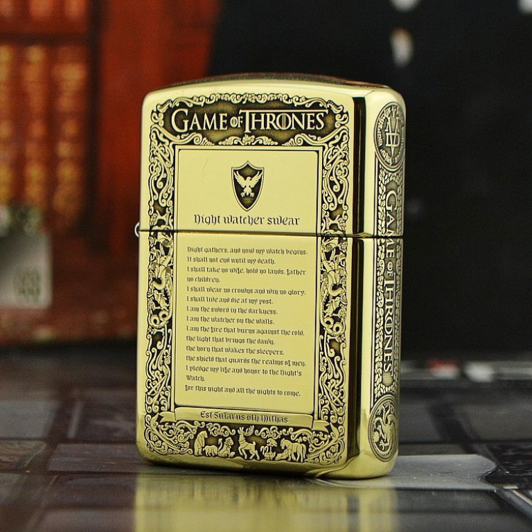 Zippo Chính Hãng Đồng Bóng Khắc Game Of Thrones