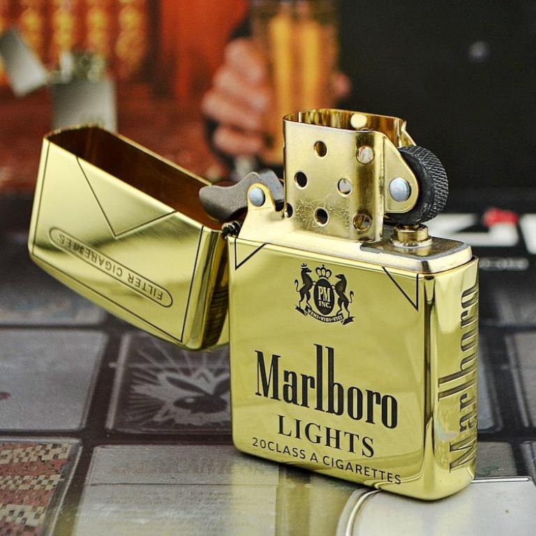 Zippo Chính Hãng Đồng Bóng Khắc Thương Hiệu Marlboro Phiên Bản Amor
