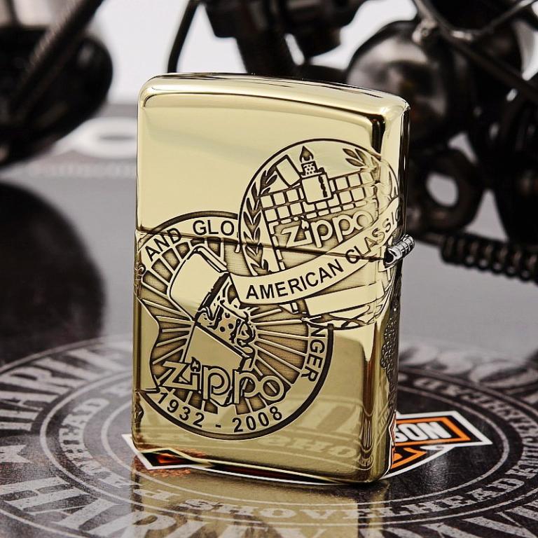 Zippo Chính Hãng Genuine đồng nguyên chất xung quanh cô gái chạm khắc cổ điển (Amor)