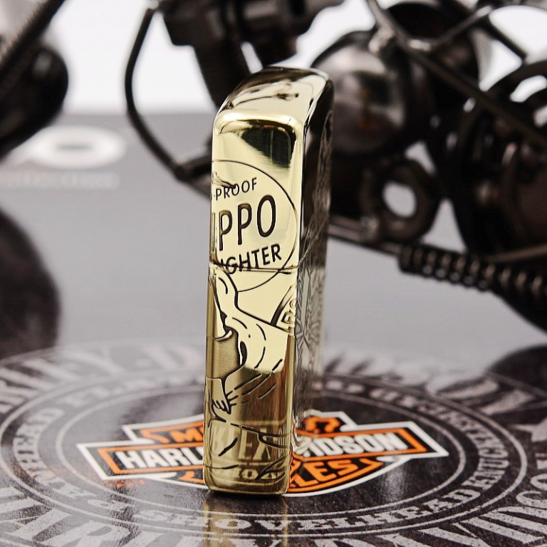 Zippo Chính Hãng Genuine đồng nguyên chất xung quanh cô gái chạm khắc cổ điển (Amor)