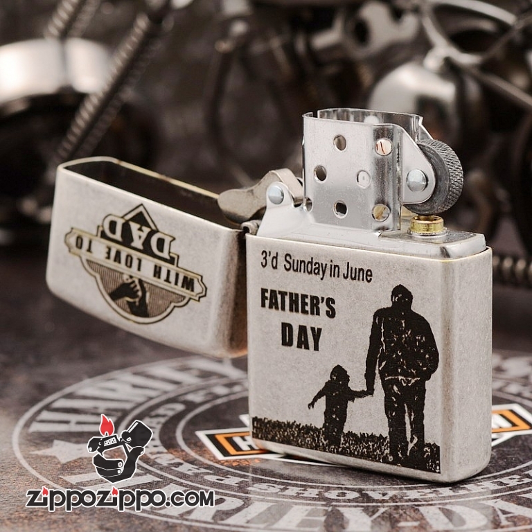 Zippo 121FB Bạc Cổ KHắc Father Day