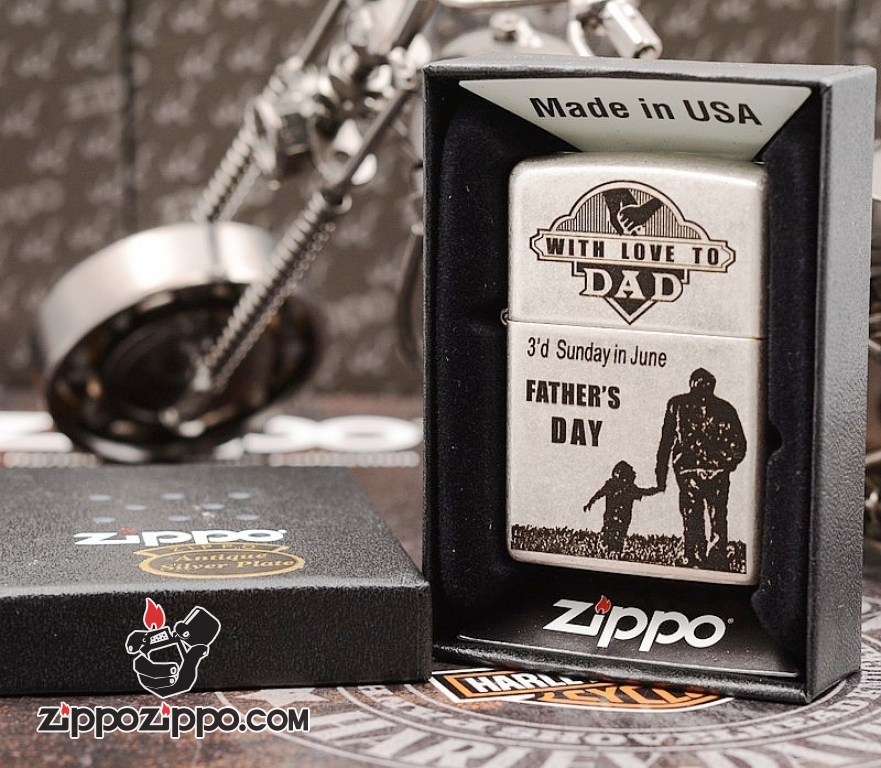 Zippo 121FB Bạc Cổ KHắc Father Day
