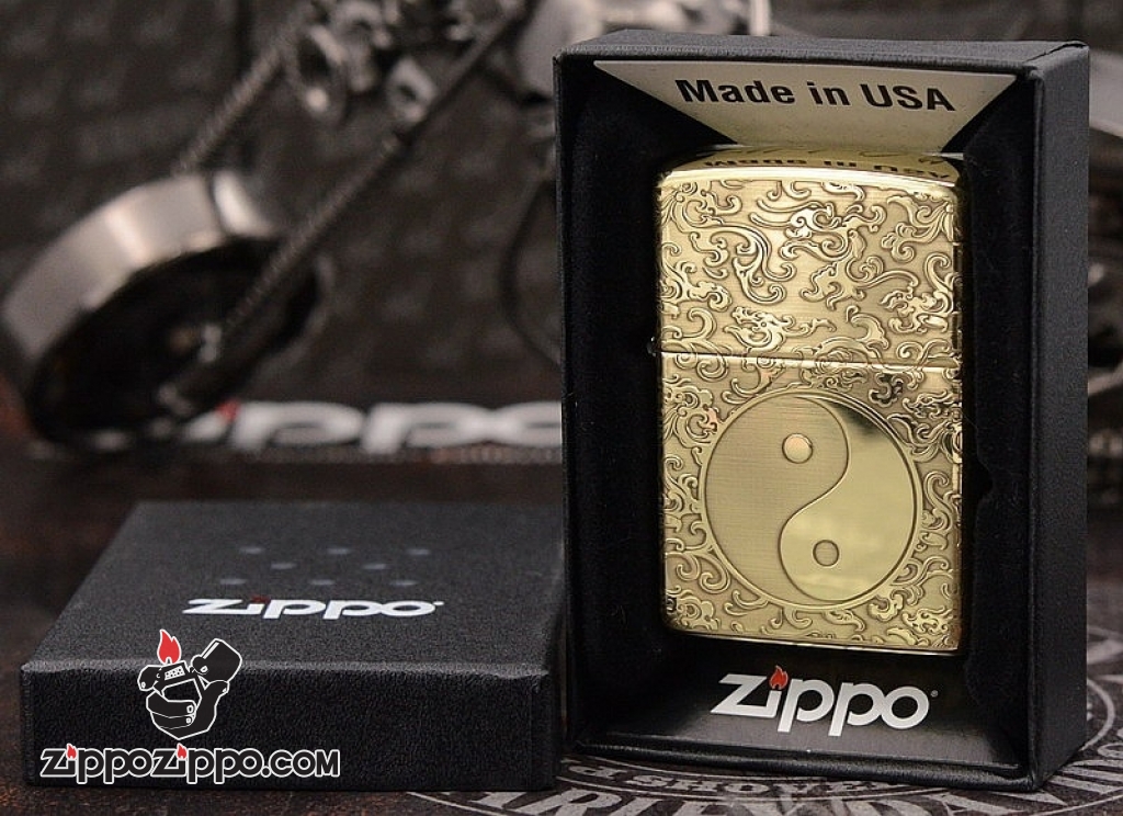 Bật Lửa Zippo Chính Hãng Bản Đồng Khắc Bát Quái