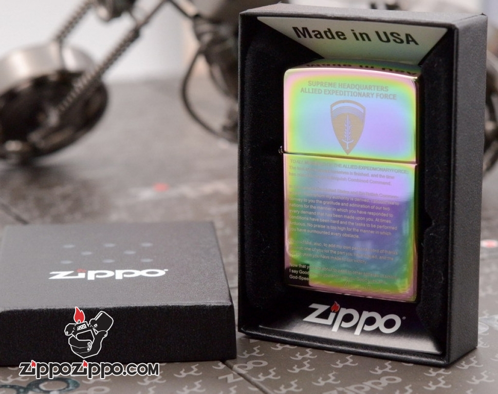 Zippo 7 Mầu Khắc  Tuyên Ngôn Thế Chiến 2
