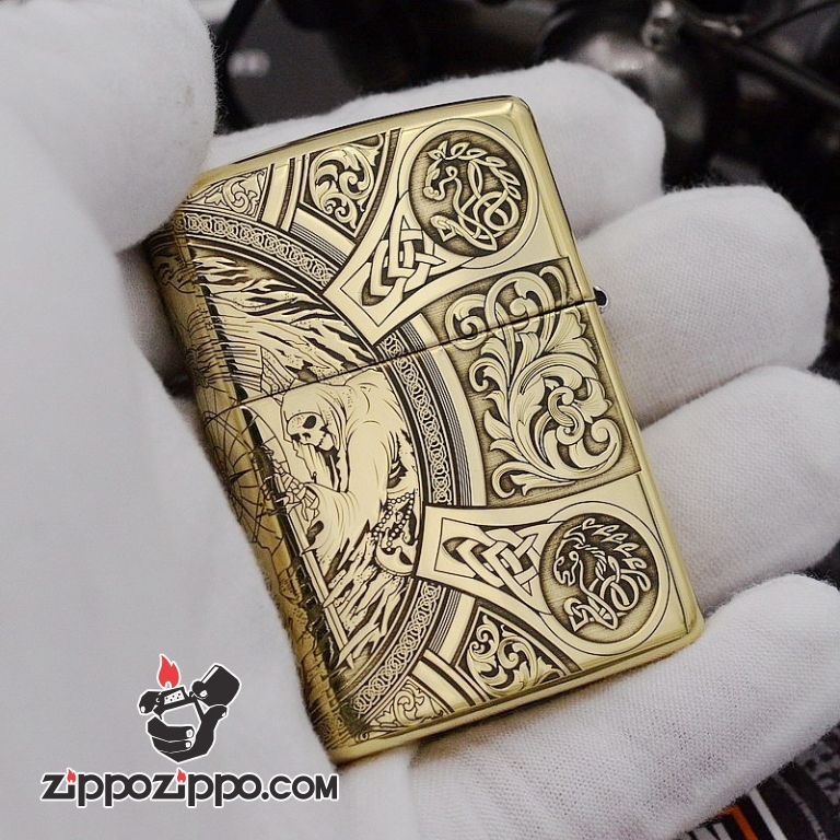 Bật Lửa Zippo Chất Liệu Đồng chạm khắc Apocalypse bốn hiệp sĩ