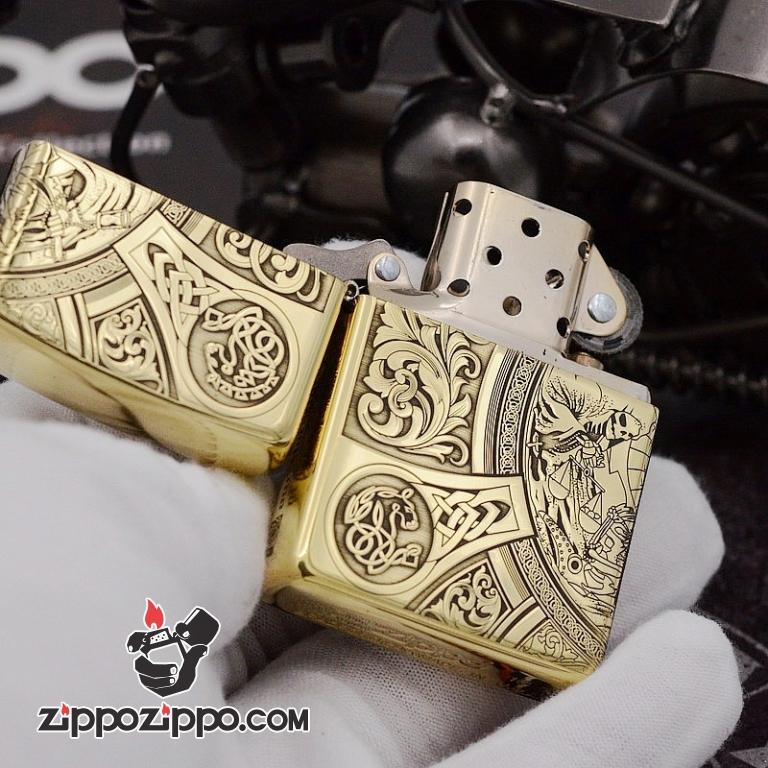Bật Lửa Zippo Chất Liệu Đồng chạm khắc Apocalypse bốn hiệp sĩ