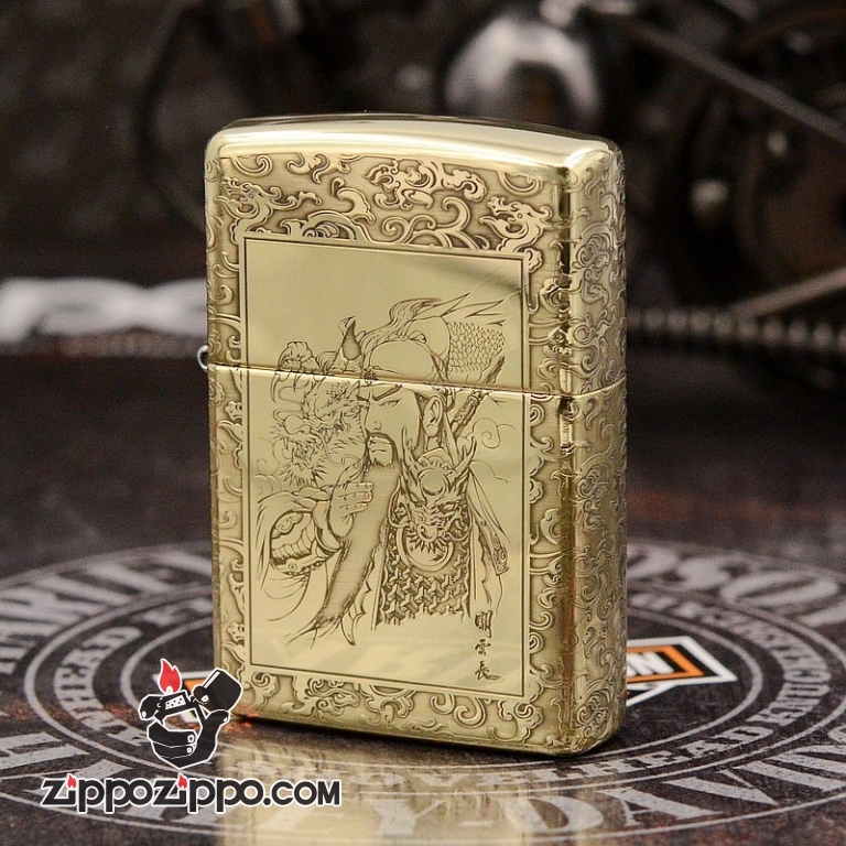ZIppo Chất Liệu Đồng Bóng Khắc Quan Vũ Bản armor