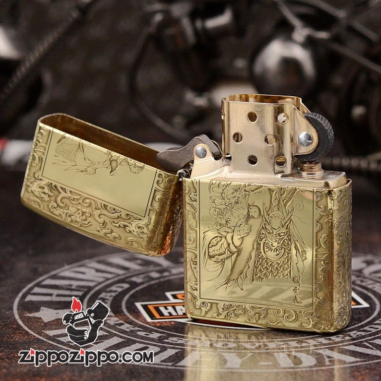 ZIppo Chất Liệu Đồng Bóng Khắc Quan Vũ Bản armor