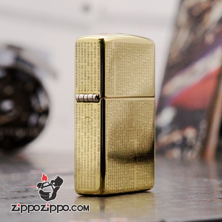 Bật Lửa Zippo Đồng Khắc kinh điển Phật giáo thần chú Shurangama Armor