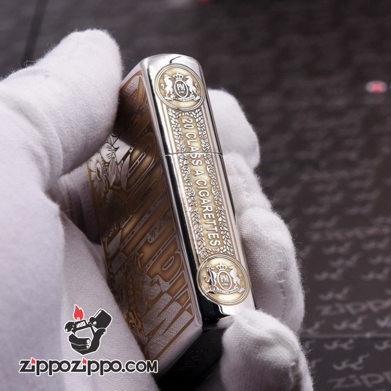 Bật Lửa Zippo Màu Đen Bóng Khắc Marlboro