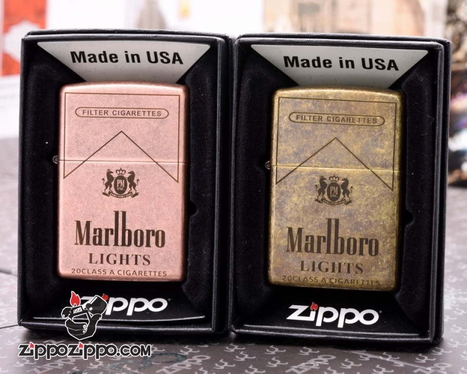 Bật Lửa Zippo CHính Hãng 201FB Khắc logo Marlboro