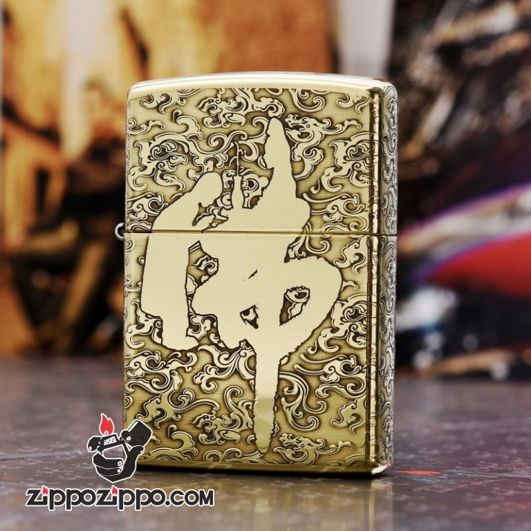 Bật Lửa Zippo Chất Liệu Đồng Chạm Khắc Đước Phật
