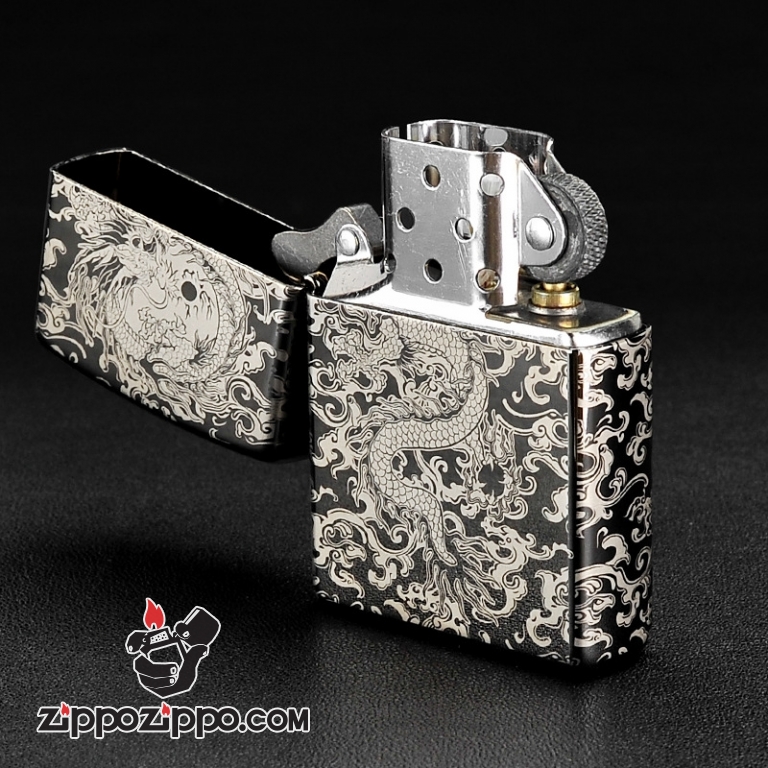 Bật Lửa Zippo Chính Hãng Khắc Rồng Hai Mặt
