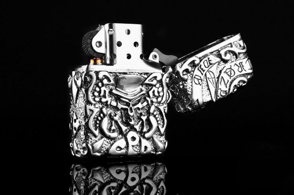 Bật lửa zippo Mỹ điêu khắc handmade bạc tây tạng phiên bản giới hạn xuất nhật bản