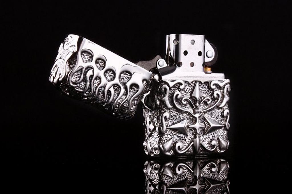 Bật lửa zippo Mỹ điêu khắc handmade bạc tây tạng phiên bản giới hạn xuất nhật bản
