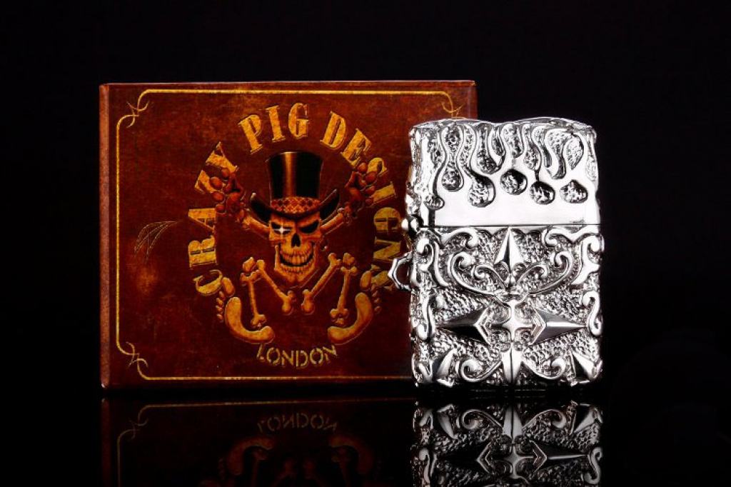 Bật lửa zippo Mỹ điêu khắc handmade bạc tây tạng phiên bản giới hạn xuất nhật bản