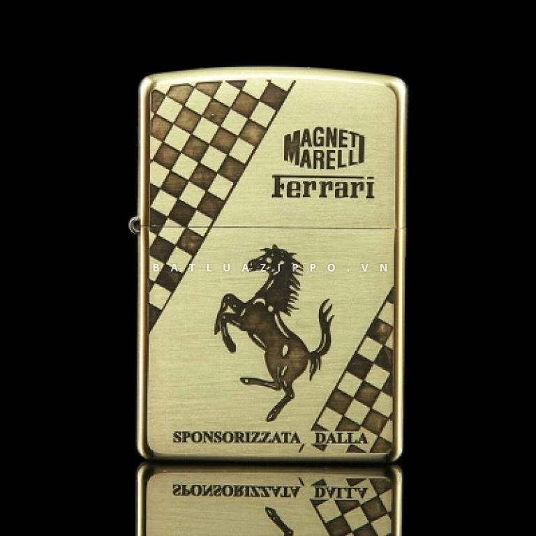 Bật lửa Zippo chính hãng đồng nhẹ khắc Ferrari