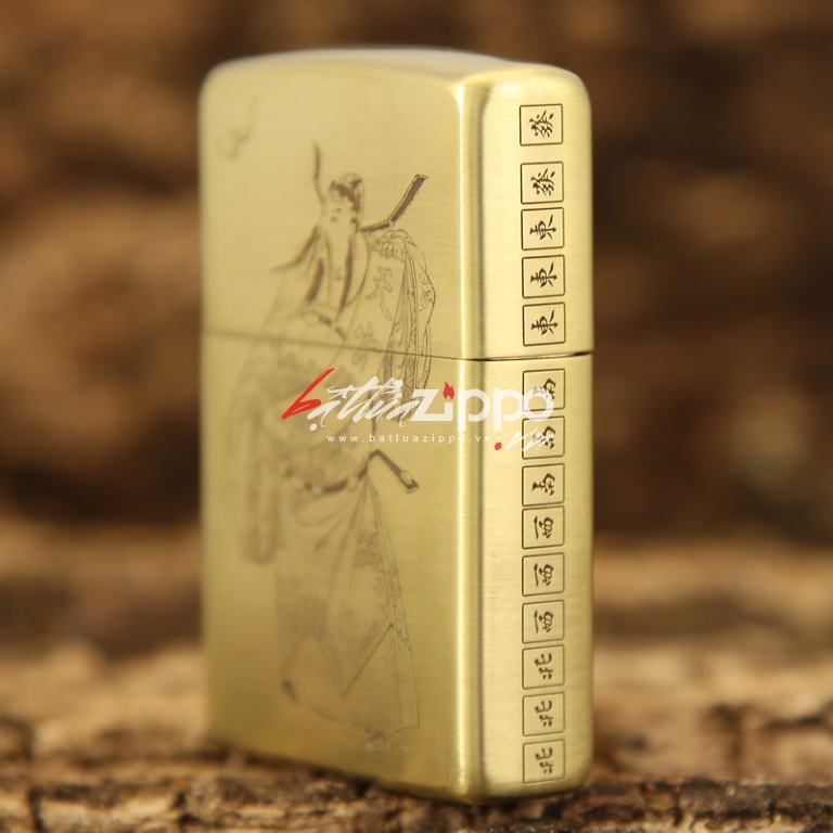 Bât lửa Zippo chính hãng đồng khắc ông Thần Tài may mắn