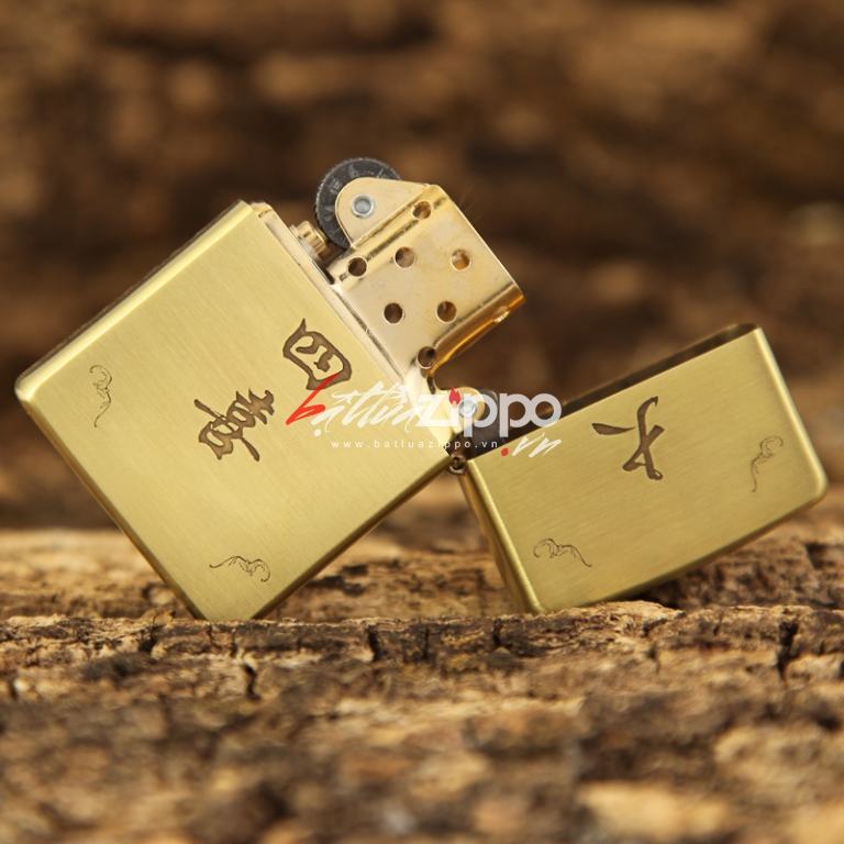Bât lửa Zippo chính hãng đồng khắc ông Thần Tài may mắn