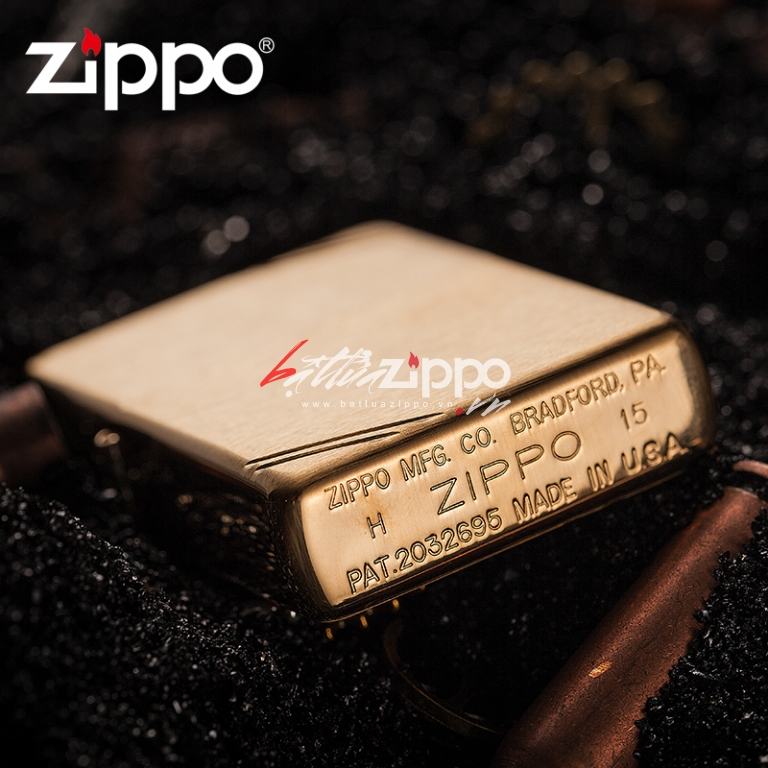 Bật Lửa Zippo 1937 Vàng Chặt Góc Xước Ngang - SKU 240 – Zippo Vintage Brushed Brass