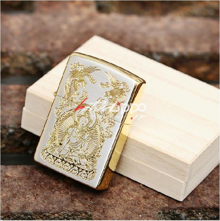 Bật lửa zippo chính hãng mạ vàng đức phật Thích Ca Mâu Ni Ver 1