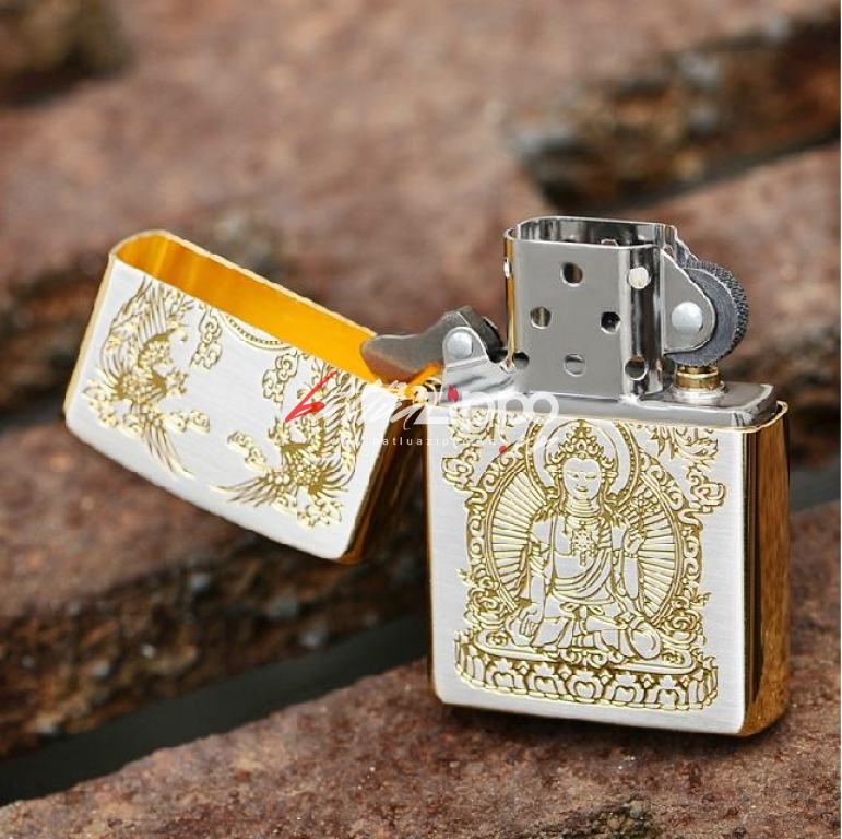Bật lửa zippo chính hãng mạ vàng đức phật Thích Ca Mâu Ni Ver 1