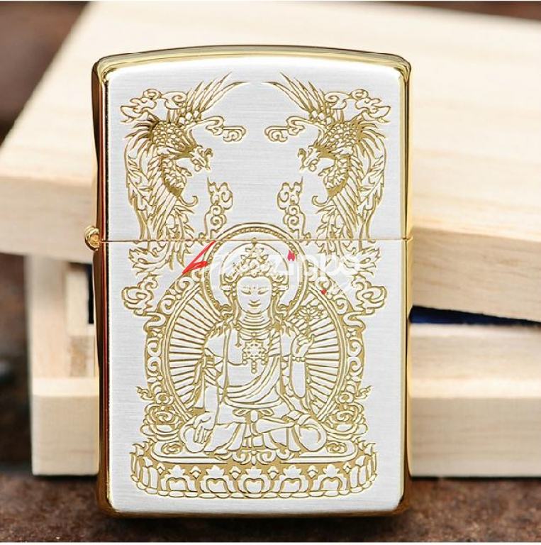 Bật lửa zippo chính hãng mạ vàng đức phật Thích Ca Mâu Ni Ver 1
