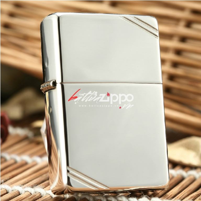 Zippo 14 - Bật lửa Zippo chính hãng phiên bản 1937 bạc nguyên khối chặt góc
