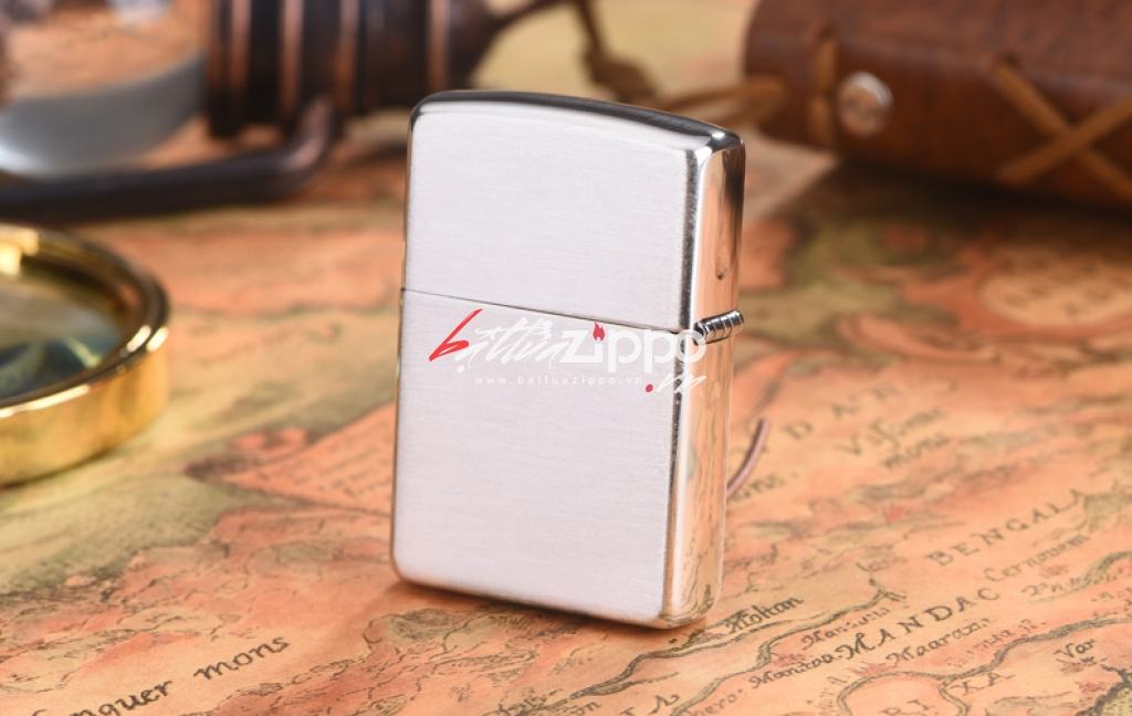 Zippo 27 - Bật lửa Zippo chính hãng USA bạc nguyên khối hoa văn xước vỏ dày