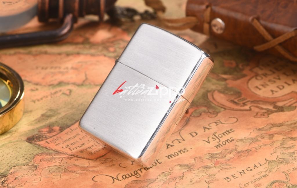 Zippo 27 - Bật lửa Zippo chính hãng USA bạc nguyên khối hoa văn xước vỏ dày