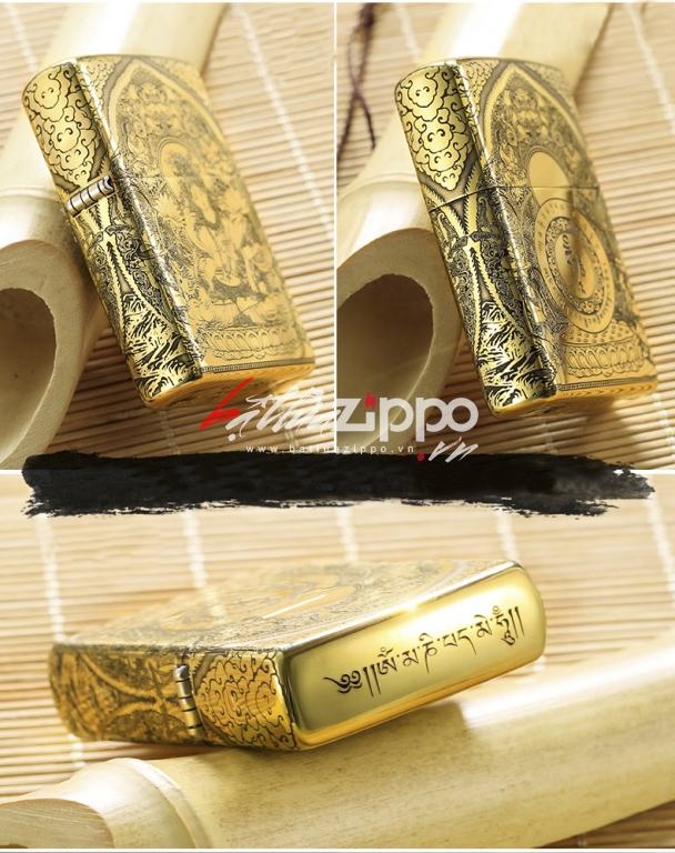 Bật lửa Zippo chính hãng đồng khắc đức Phật tinh tế
