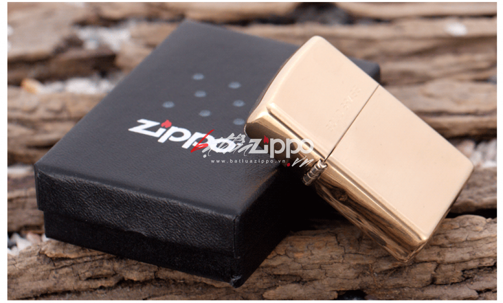 Bật Lửa Zippo Đồng Vàng Trơn Bóng Khắc Solid Brass - SKU 254 – Zippo High Polish Brass Engraved